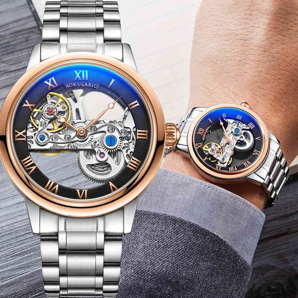 aokulasic automatic mechanical men's watch military army sports male clock fire luxury hollow transparent man's 015, Slivery;brown
aokulasic automatic mechanical men's watch military army sports male clock fire luxury hollow transparent man's 015, Slivery;brown