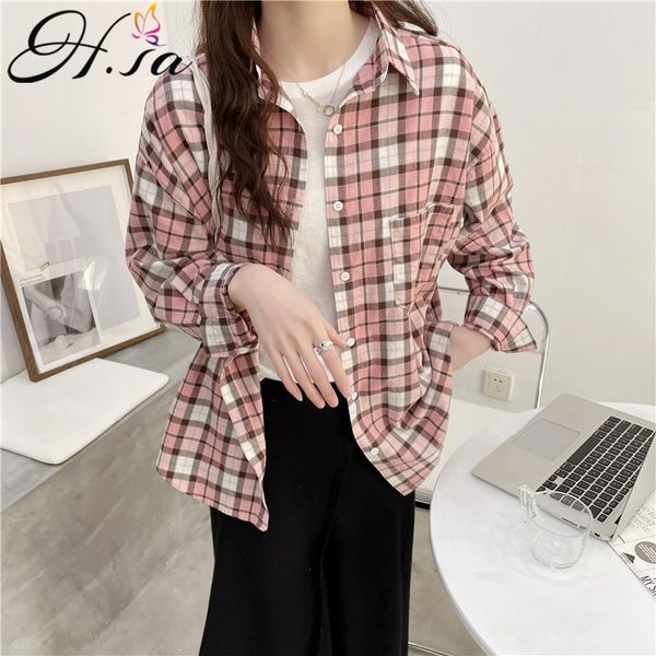 hsa women spring blouses and shirts long sleeve turn down collar plaid korean blusa oversized chic blous female shirt 210417, White
hsa women spring blouses and shirts long sleeve turn down collar plaid korean blusa oversized chic blous female shirt 210417, White