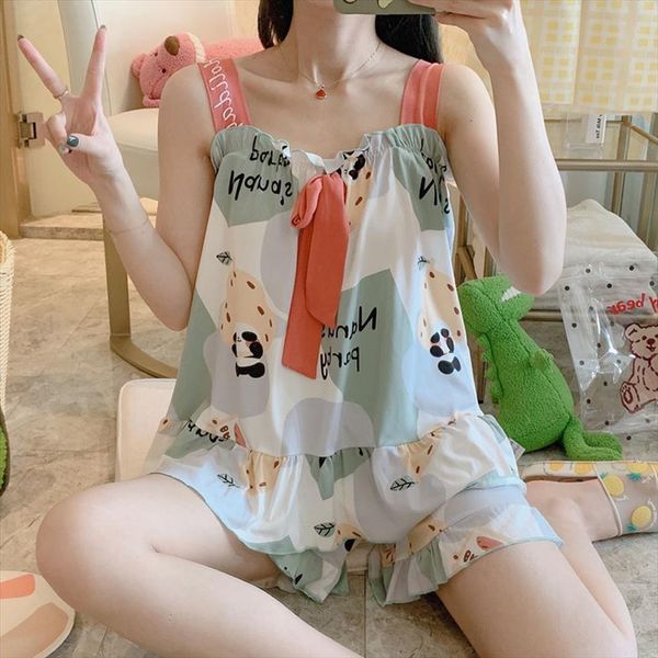 korean japanese version cute kawaii womens sleepwears cartoon pajamas set suspender shorts with bow tie lounge wear, Black;red
korean japanese version cute kawaii womens sleepwears cartoon pajamas set suspender shorts with bow tie lounge wear, Black;red