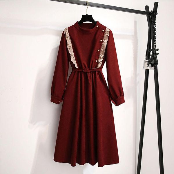 casual dresses ruffle patchwork slim waist dress women o neck long sleeve a line vintage female vestidos mujer, Black;gray
casual dresses ruffle patchwork slim waist dress women o neck long sleeve a line vintage female vestidos mujer, Black;gray