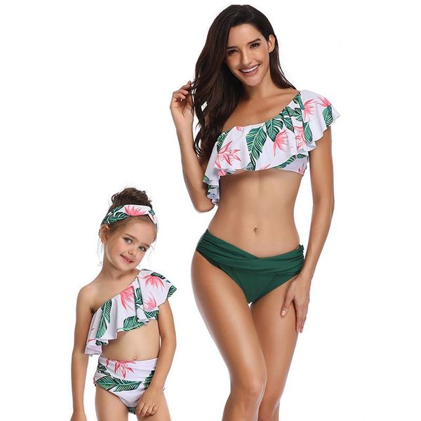 women's swimwear green matching family bathing suits mother girl swimsuit one shoulder bikini mom daughter children kid baby set, White;black
women's swimwear green matching family bathing suits mother girl swimsuit one shoulder bikini mom daughter children kid baby set, White;black