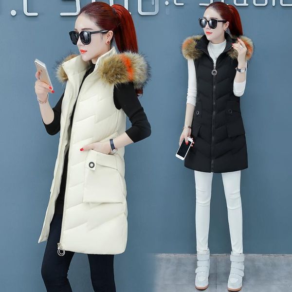 women's vests 2021women vest winter down jacket fashion pocket fur hooded coat warm casual cotton padded slim female sleeveless waistco, Black;white
women's vests 2021women vest winter down jacket fashion pocket fur hooded coat warm casual cotton padded slim female sleeveless waistco, Black;white