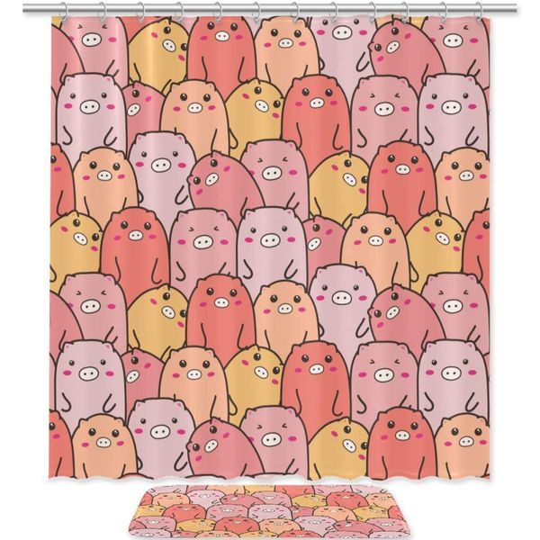 shower curtain set seamless cute piggy waterproof bath shower curtain with non slip area rugs doormat
shower curtain set seamless cute piggy waterproof bath shower curtain with non slip area rugs doormat
