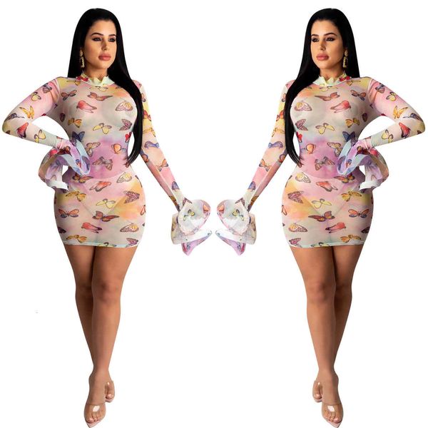 lovely buttterfly printing mesh party bell long sleeves high neck see through test nightclub mini bodycon es summer, White;black
lovely buttterfly printing mesh party bell long sleeves high neck see through test nightclub mini bodycon es summer, White;black