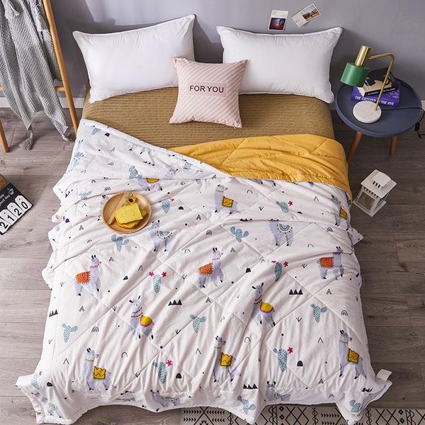 comforters & sets white cute alpaca animal pattern wash cotton summer quilt student thin cool blankets air conditioner bed cover
comforters & sets white cute alpaca animal pattern wash cotton summer quilt student thin cool blankets air conditioner bed cover