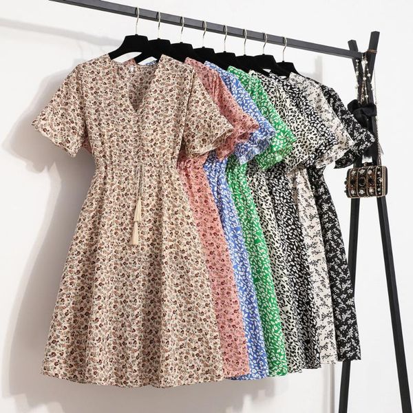 casual dresses summer 2021 french lace up dress floral chiffon slim lotus sleeve v-neck a-line women, Black;gray
casual dresses summer 2021 french lace up dress floral chiffon slim lotus sleeve v-neck a-line women, Black;gray