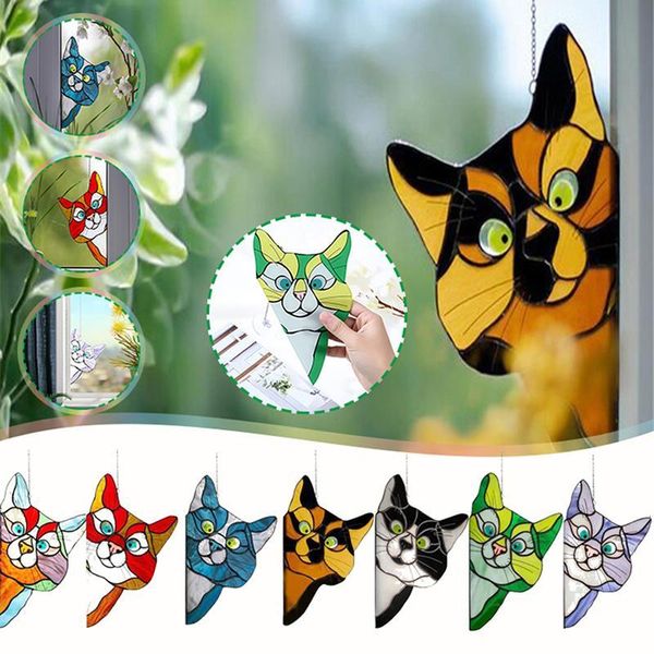 decorative objects & figurines 3d cat stained glass pendant cute peeking window animal wall hanger with suction
decorative objects & figurines 3d cat stained glass pendant cute peeking window animal wall hanger with suction