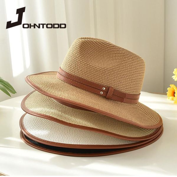 wide brim hats 2021 fashion women men summer panama hat sun with brown ribbon beach straw uv protection travel cap chapeu feminino, Blue;gray
wide brim hats 2021 fashion women men summer panama hat sun with brown ribbon beach straw uv protection travel cap chapeu feminino, Blue;gray
