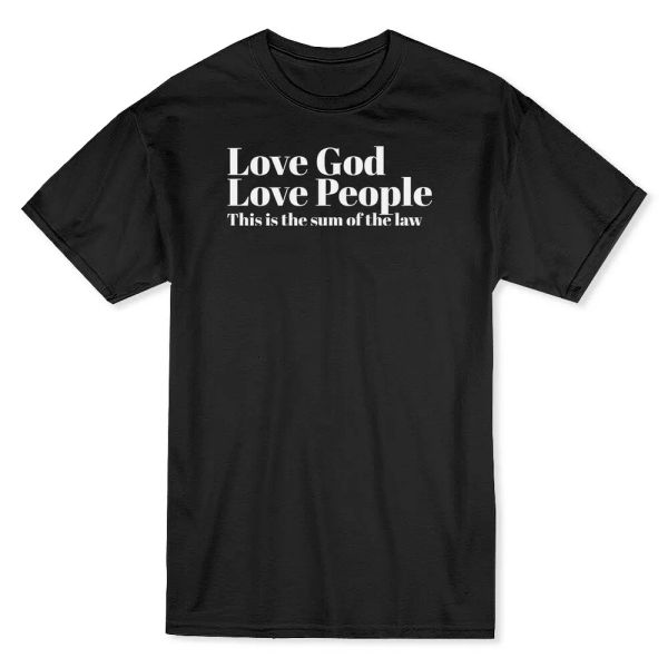 Love God Love People Men's Black T-shirt, White;black