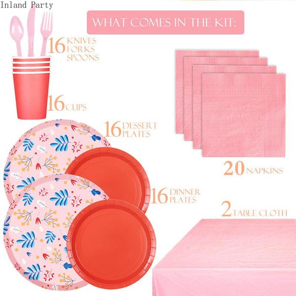 multicolored flower disposable tableware set paper plate straw cup pink for wedding birthday decoration party supplies dinnerware
multicolored flower disposable tableware set paper plate straw cup pink for wedding birthday decoration party supplies dinnerware