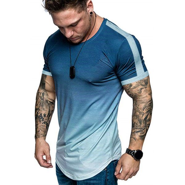4 colors mens t shirts gradient slim tees short sleeve round neck t-shirt, White;black
4 colors mens t shirts gradient slim tees short sleeve round neck t-shirt, White;black