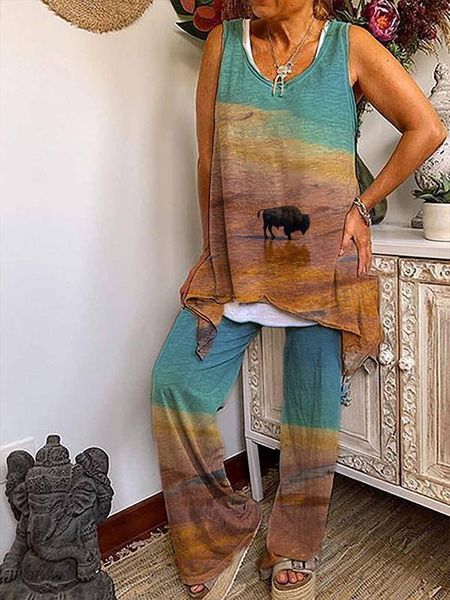 women's two piece pants 2021 women clothing spring summer set indie folk print casual tank and pant, White
women's two piece pants 2021 women clothing spring summer set indie folk print casual tank and pant, White
