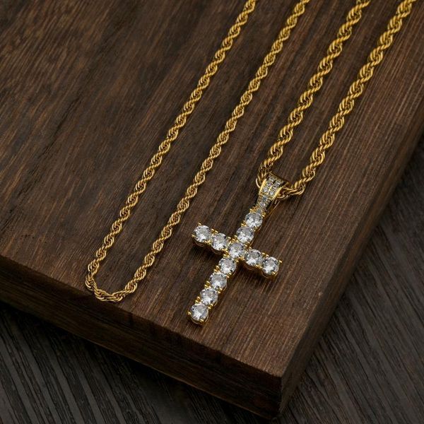 pendant necklaces retro classic shiny crystal cross necklace for women fashion stainless steel choker female religious jesus jewelry gift, Silver
pendant necklaces retro classic shiny crystal cross necklace for women fashion stainless steel choker female religious jesus jewelry gift, Silver