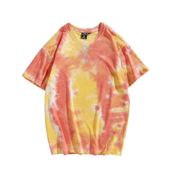 women's t-shirt tie-dyed loose summer street style casual wear short sleeves unisex, White
women's t-shirt tie-dyed loose summer street style casual wear short sleeves unisex, White