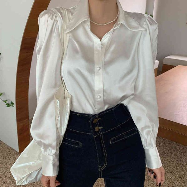 women's blouses & shirts spring loose satin women's shirts button office sleeve solid female blouse white mujer o0v5
women's blouses & shirts spring loose satin women's shirts button office sleeve solid female blouse white mujer o0v5