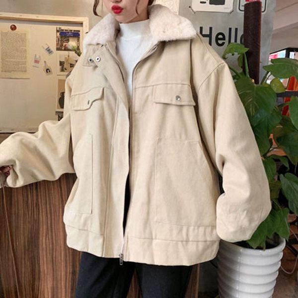 women's down & parkas lucyever 2021 winter women plush jackets coat kawaii college thick velvet loose jacket female furry collar warm, Black
women's down & parkas lucyever 2021 winter women plush jackets coat kawaii college thick velvet loose jacket female furry collar warm, Black
