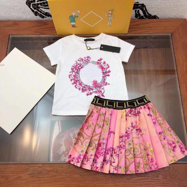 high-end brand summer children's clothing girls short sleeve skirt suit clothes casual preppy style 2pcs set sets, White
high-end brand summer children's clothing girls short sleeve skirt suit clothes casual preppy style 2pcs set sets, White