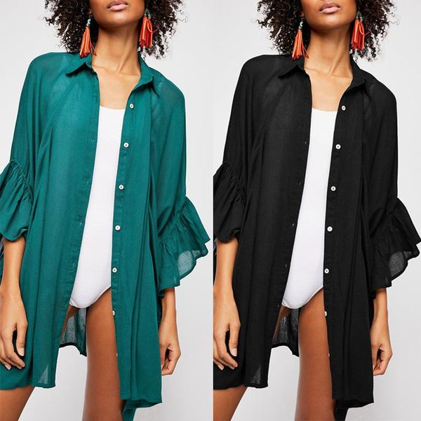 solid chiffon beach dress saida de praia summer swimwear bikini cover up plus size kaftan bathing suit ups tunics 2021 women's, White;black
solid chiffon beach dress saida de praia summer swimwear bikini cover up plus size kaftan bathing suit ups tunics 2021 women's, White;black