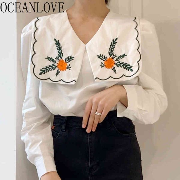 floral shirts embroidered sailor collar spring blusas mujer korean chic vintage elegant women blouses 210415, White
floral shirts embroidered sailor collar spring blusas mujer korean chic vintage elegant women blouses 210415, White
