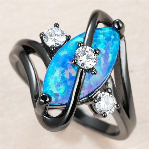 vintage female blue leaf opal ring charm 14kt black gold thin wedding rings for women luxury bride round crystal engagement, Slivery;golden
vintage female blue leaf opal ring charm 14kt black gold thin wedding rings for women luxury bride round crystal engagement, Slivery;golden