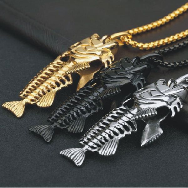 pendant necklaces stainless steel hollow fishbone necklace for man retro long exaggerated hip hop rock men's fashion party jewelry, Silver
pendant necklaces stainless steel hollow fishbone necklace for man retro long exaggerated hip hop rock men's fashion party jewelry, Silver
