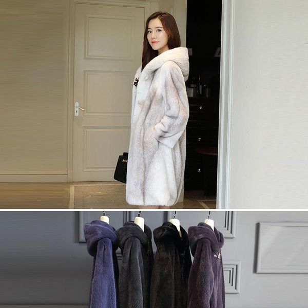 women's fur & faux imported cross mink, mink coat, female fur, long leather, winter fashion haining., Black
women's fur & faux imported cross mink, mink coat, female fur, long leather, winter fashion haining., Black