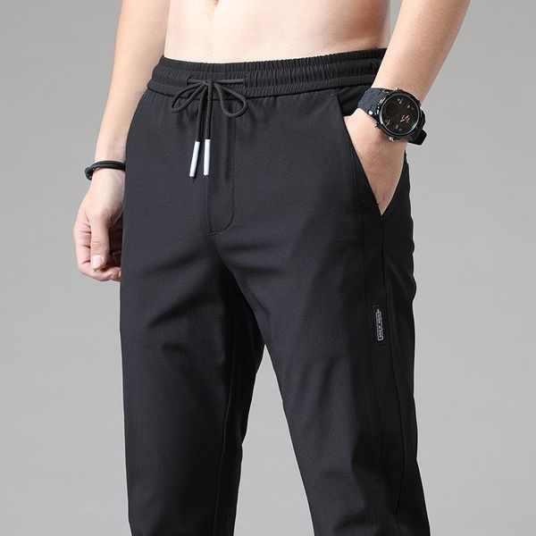 men's pants summer thin casual trousers loose spring ice silk quick-drying sports trend, Black
men's pants summer thin casual trousers loose spring ice silk quick-drying sports trend, Black