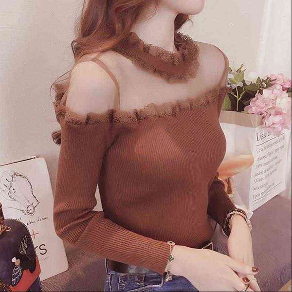 womens fashion long sleeve lace rufflrd collar sweater autumn ladies see through solid color knitted pullovers plus size, White;black
womens fashion long sleeve lace rufflrd collar sweater autumn ladies see through solid color knitted pullovers plus size, White;black