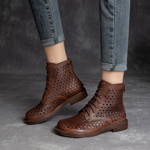 boots summer solid color soft and breathable retro women's shoes high-cut hollow wear-resistant casual cow leather, Black
boots summer solid color soft and breathable retro women's shoes high-cut hollow wear-resistant casual cow leather, Black