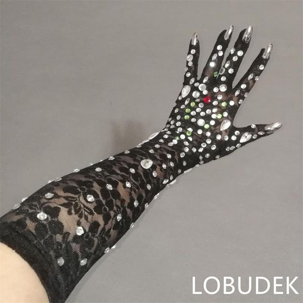 five fingers gloves black rhinestones stretch transparent bar singer ornament crystals stones long mittens party stage accessories, Blue;gray
five fingers gloves black rhinestones stretch transparent bar singer ornament crystals stones long mittens party stage accessories, Blue;gray