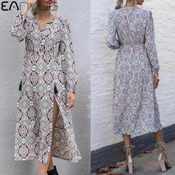 casual dresses vintage women's v-neck printed hem slit long sleeve dress maxi print v button bohemian fashion, Black;gray
casual dresses vintage women's v-neck printed hem slit long sleeve dress maxi print v button bohemian fashion, Black;gray