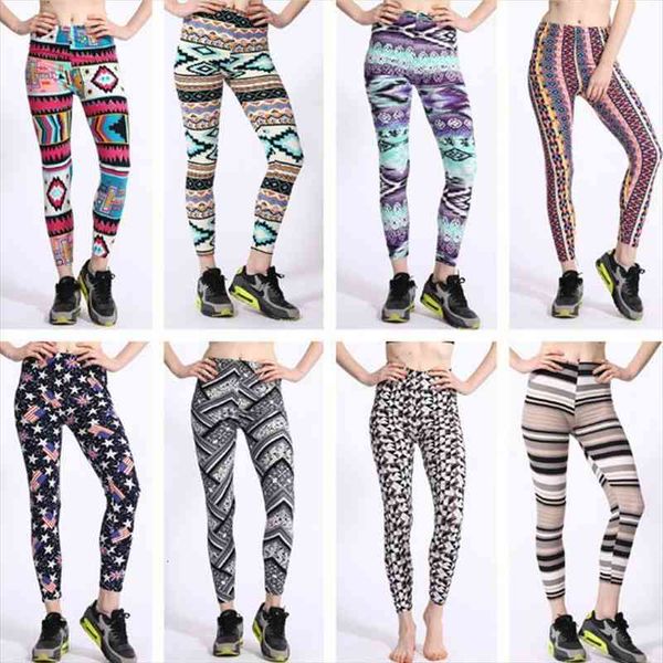 Buttery Soft Women Pants Summer Women Leggings Skinny Sexy Printedfitness Leggings Pants, Black;white