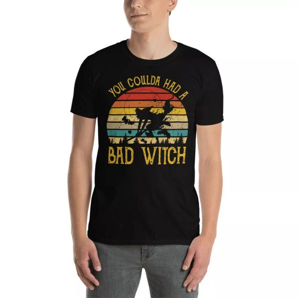 vintage retro you coulda had a bad witch funny witch riding broom shirt, White;black
vintage retro you coulda had a bad witch funny witch riding broom shirt, White;black