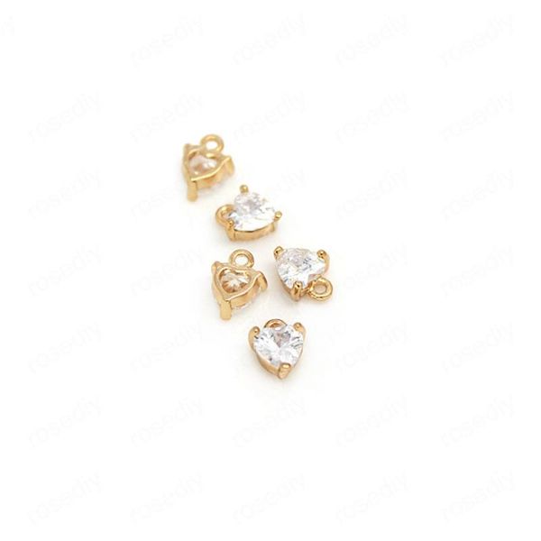 charms 6pcs 6x8mm 24k gold color brass with zircon small heart pendants jewelry making supplies findings accessories wholesale, Bronze;silver
charms 6pcs 6x8mm 24k gold color brass with zircon small heart pendants jewelry making supplies findings accessories wholesale, Bronze;silver