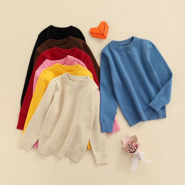 pullover toddler solid color sweater, kids autumn & winter casual long sleeve round neck knit, Blue
pullover toddler solid color sweater, kids autumn & winter casual long sleeve round neck knit, Blue