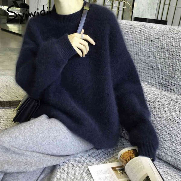 syiwidii pullovers knit sweater women winter clothes batwing sleeve faux fur thicken plus size korean oversize black 210417, White;black
syiwidii pullovers knit sweater women winter clothes batwing sleeve faux fur thicken plus size korean oversize black 210417, White;black