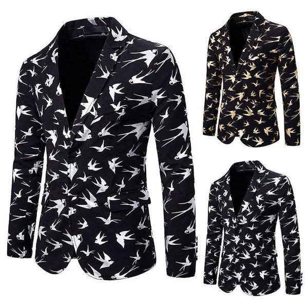 blazers suits & men's slim fashion bird gilt print suit dress show coat x138, White;black
blazers suits & men's slim fashion bird gilt print suit dress show coat x138, White;black