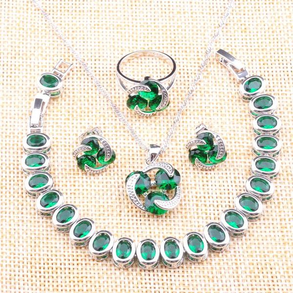 earrings & necklace green crystal jewelry sets african wedding women's jewellry pendant rings bracelet, Silver
earrings & necklace green crystal jewelry sets african wedding women's jewellry pendant rings bracelet, Silver
