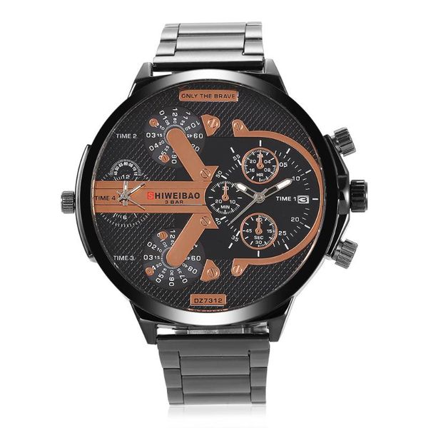 wristwatches brand steel strip quartz business men watches sport military dual time display watch dz style relogio masculino montre homme, Slivery;brown
wristwatches brand steel strip quartz business men watches sport military dual time display watch dz style relogio masculino montre homme, Slivery;brown
