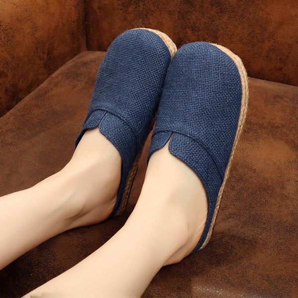 national style linen shoes women's breathable casual baotousen easy to wear pure slippers in summer, Black
national style linen shoes women's breathable casual baotousen easy to wear pure slippers in summer, Black