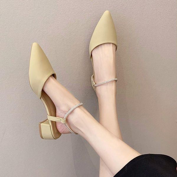 pointed heel sandals clear shoes slip-on loafers summer women's all-match med suit female beige elastic band 2021 medium girls, Black
pointed heel sandals clear shoes slip-on loafers summer women's all-match med suit female beige elastic band 2021 medium girls, Black