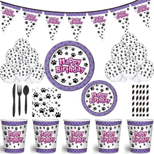dog theme party decoration tableware paper cup plate napkins straw banners baby shower balloons kids birthday favor supplies
dog theme party decoration tableware paper cup plate napkins straw banners baby shower balloons kids birthday favor supplies