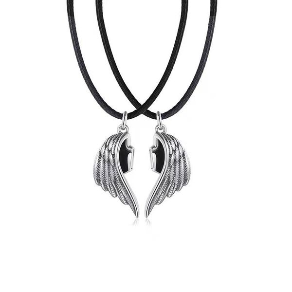 pendant necklaces punk magnets attract leather rope link chain angel demon wing necklace for lover couples men women clavicle jewelry gift, Silver
pendant necklaces punk magnets attract leather rope link chain angel demon wing necklace for lover couples men women clavicle jewelry gift, Silver