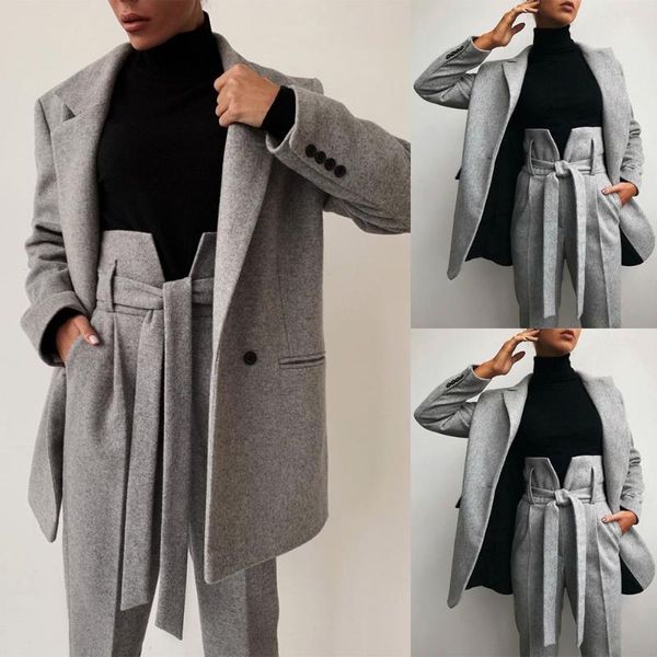 women's two piece pants gray wool women suits winter warm ladies thick tweed outfit prom evening guest wedding wear pieces blazer+pant, White
women's two piece pants gray wool women suits winter warm ladies thick tweed outfit prom evening guest wedding wear pieces blazer+pant, White