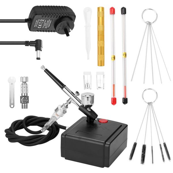 professional spray guns airbrush set for model making art painting with air compressor power adapter holder 0.2mm needle
professional spray guns airbrush set for model making art painting with air compressor power adapter holder 0.2mm needle