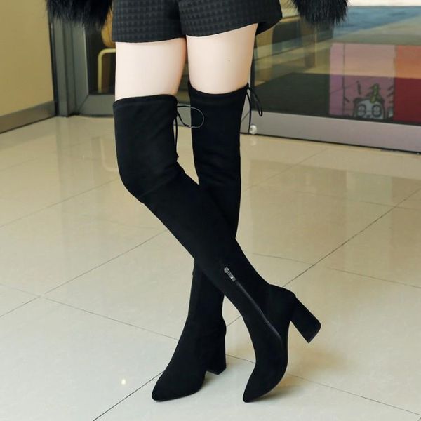 boots big size 9 10 11 butterfly-knot thick-heeled zipper with pointed head and solid color, Black
boots big size 9 10 11 butterfly-knot thick-heeled zipper with pointed head and solid color, Black