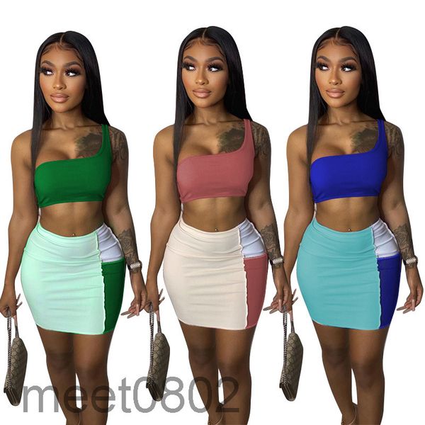 two piece dress 3 colors selling women's 2021 spring and summer fashion designer color contrast stitching sling short skirt two-pie, White
two piece dress 3 colors selling women's 2021 spring and summer fashion designer color contrast stitching sling short skirt two-pie, White