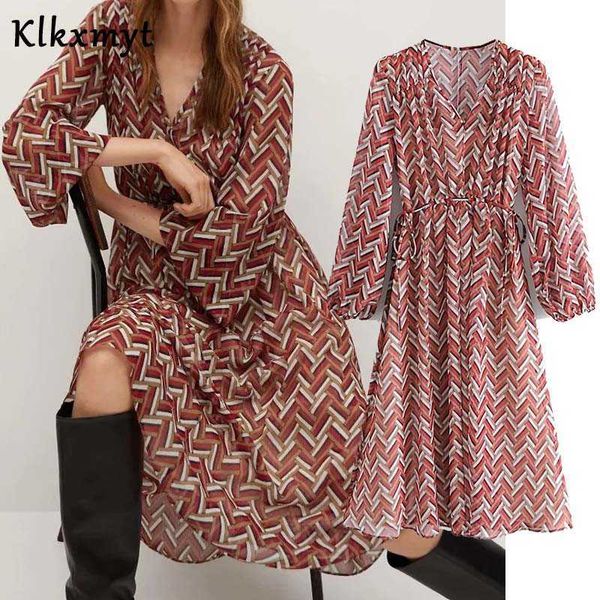 klkxmyt autumn za dress women england style vintage wave pattern print midi vestidos de fiesta noche vestido 210527, Black;gray
klkxmyt autumn za dress women england style vintage wave pattern print midi vestidos de fiesta noche vestido 210527, Black;gray