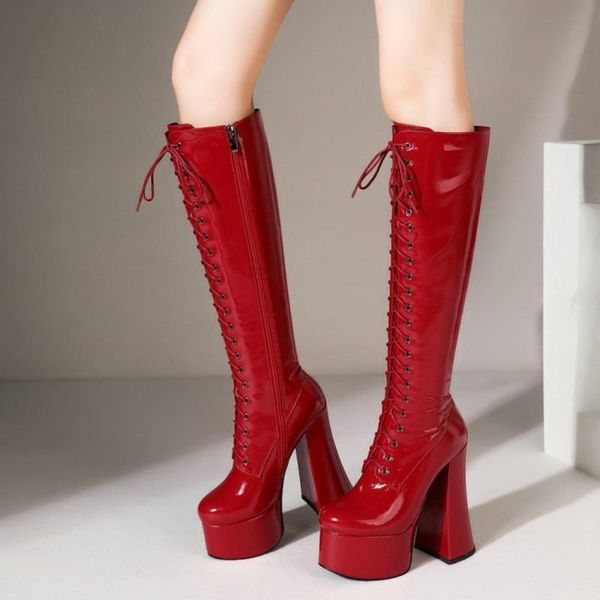 boots women ladies platform patent leather knee thigh block super high heel shoes fashion plus size 4colors 2022, Black
boots women ladies platform patent leather knee thigh block super high heel shoes fashion plus size 4colors 2022, Black