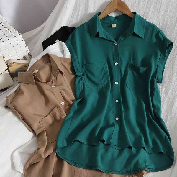 women's blouses & shirts mid-length pocket sleeveless vest solid color casual thin shirt blouse summer breasted student w, White
women's blouses & shirts mid-length pocket sleeveless vest solid color casual thin shirt blouse summer breasted student w, White